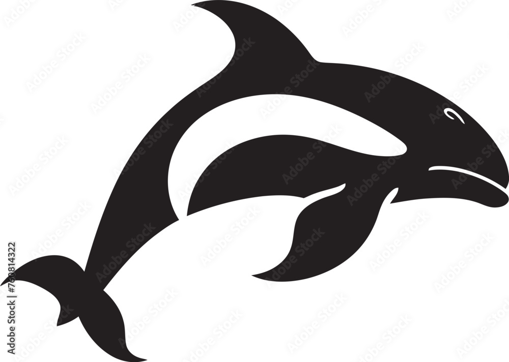 Fototapeta premium Adorable Aquatic Ambassador Cute Orca Vector Icon Whimsical Water Warrior Adorable Orca Emblem