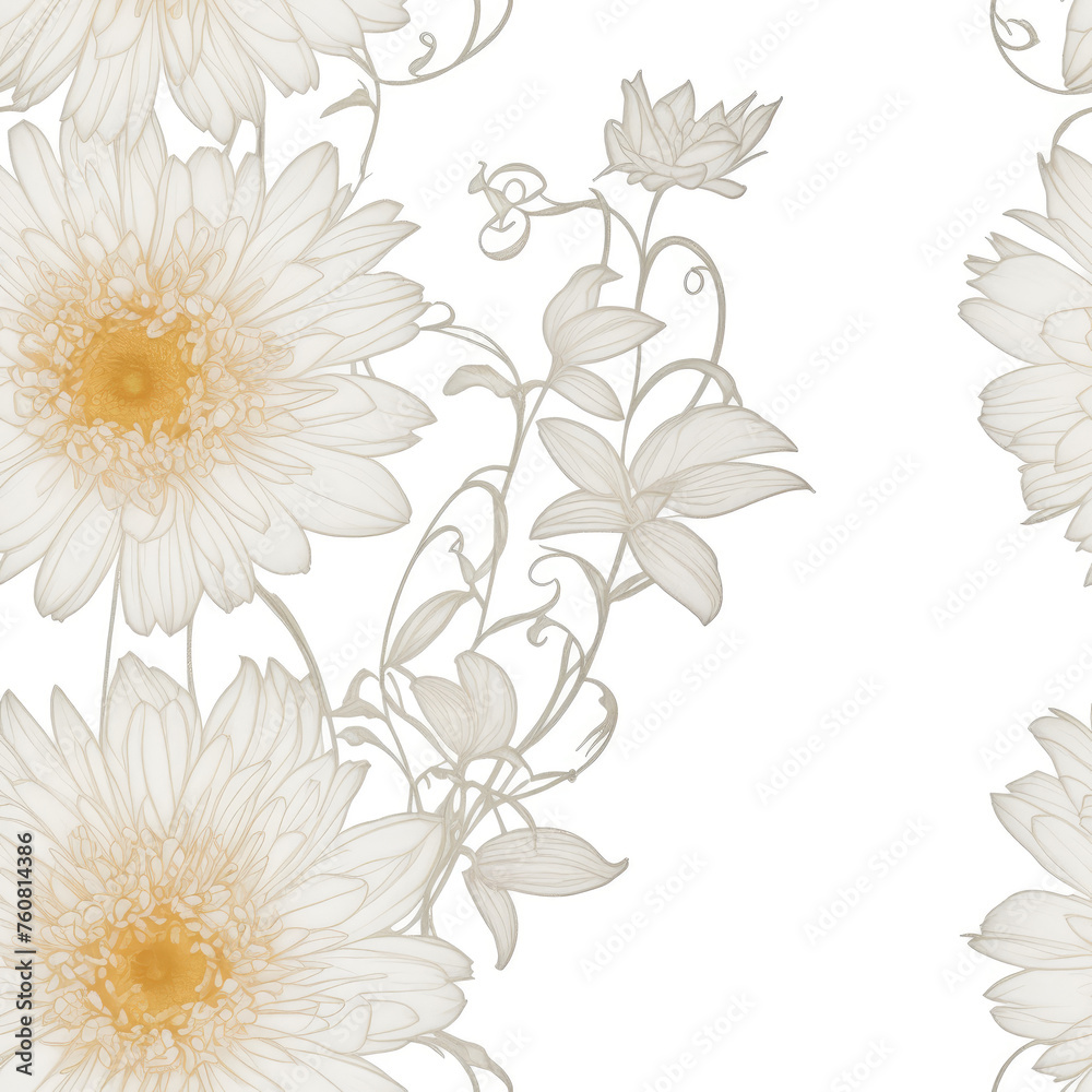 Flowers. Abstract seamless pattern. AI generated. Flowers. Abstract seamless pattern. AI generated.