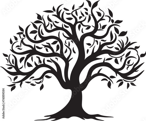 Blighted Bough Badge Symbolic Emblem of Arid Tree Limb Dreary Driftwood Design Icon of Dry and Dead Tree Branch