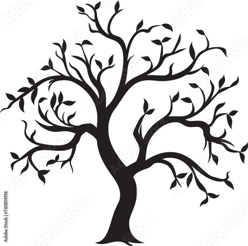 Blighted Beauty Dry and Dead Tree Symbol Dreary Dynamics Vector Logo of Desolate Branch