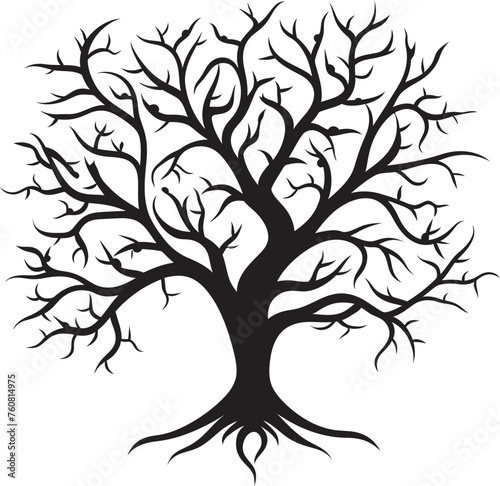 Devoid Detail Iconic Emblem of Withered Wood Blighted Beauty Dry and Dead Tree Symbol