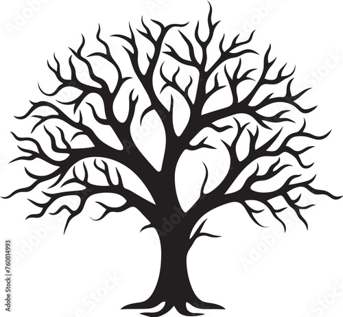 Languid Lines Emblem of Lifeless Tree Limb Crisp Craftsmanship Symbolic Logo of Dry Branch © BABBAN