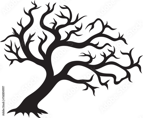 Devoid Detail Iconic Emblem of Withered Wood Blighted Beauty Dry and Dead Tree Symbol