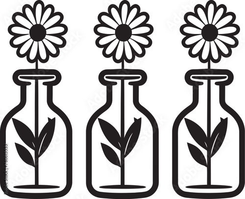 Blooms in Bottles Petal Perfection Logo Blossom Bottleneck Floral Elixir Emblem