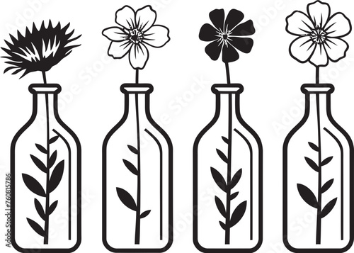 Blossom Bottleneck Flower Infusion Emblem Petal Potions Bottled Blossom Icon Design