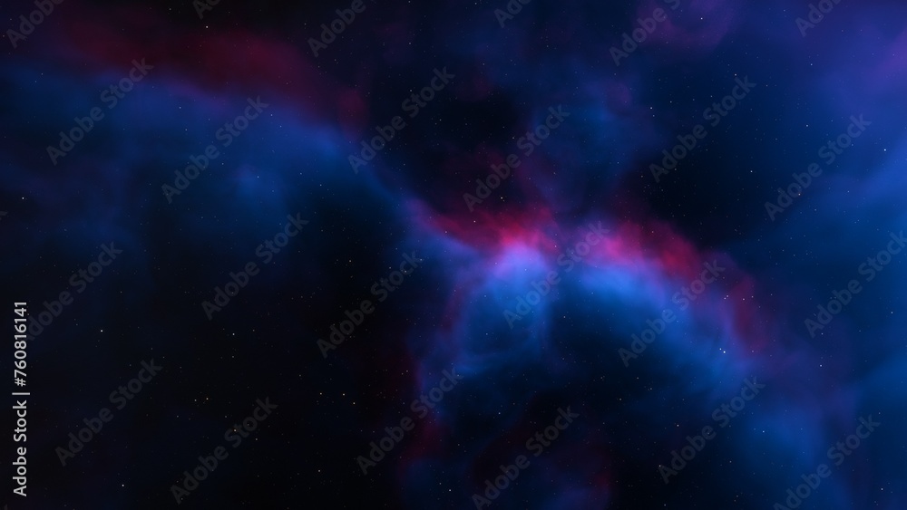Fototapeta premium bright nebula, nebula in space, majestic red-purple nebula, beautiful space background 3D render 