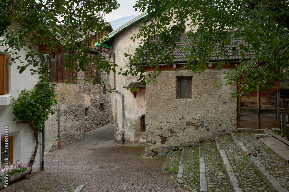 View of the old village of Glurns in South Tyrol