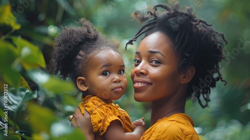 Woman Holding Baby in Field of Flowers