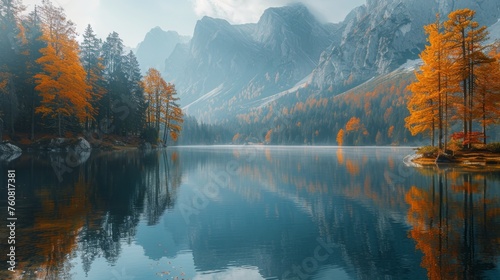 Lake Surrounded by Trees and Mountains
