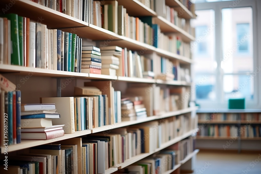 library shelves with books library shelves with books