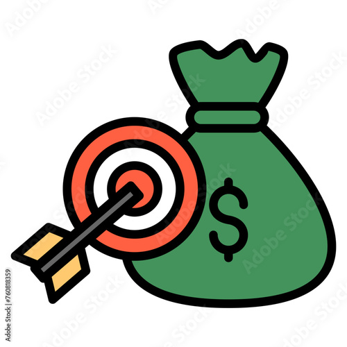Financial Goal Icon Element For Design