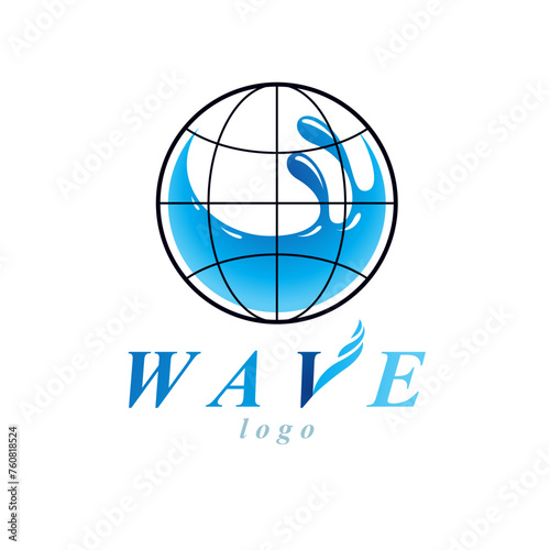 Vector blue clear water dro...