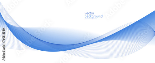 Smooth flow of wavy shape with gradient vector abstract background, light blue design curve line energy motion, relaxing music sound or technology.