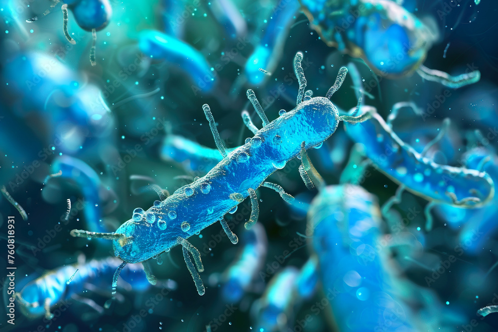 Microscopic View of Bacteria Interaction with Antibodies
