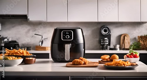 Air fryer in the kitchen. photo