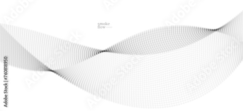 Abstract vector smoke background, wave of flowing circles particles, light grey abstract illustration, smooth and soft design, relaxing image.