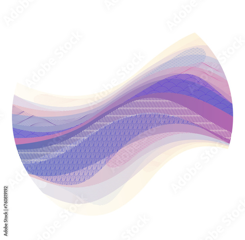 Nature art oriental Japanese style vector abstract background in a shape of circle, runny like water shapes and lines with textures.