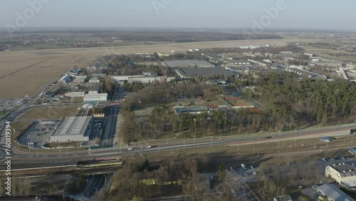 Beautiful Panorama Industrial Zone Swidnik Aerial View Poland photo