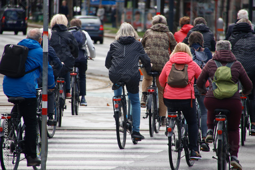 Bikers riding in the city