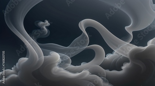 Abstract smoke waves. Black and white abstract background