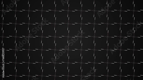 Hexagonal HUD interface background. Pulsating neon signals on a black background