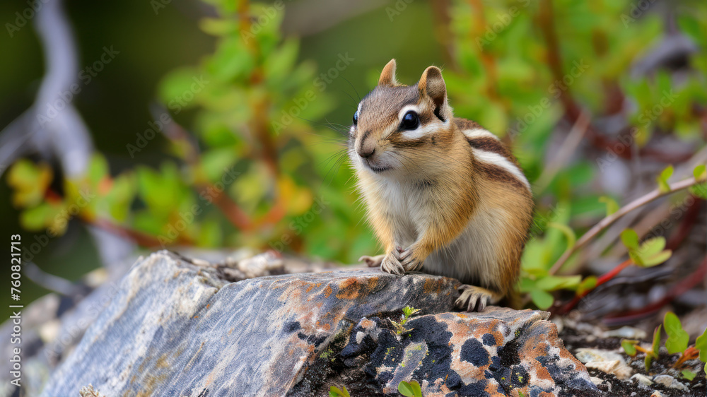 Chipmunk sitting on a rock Chipmunk sitting on a rock