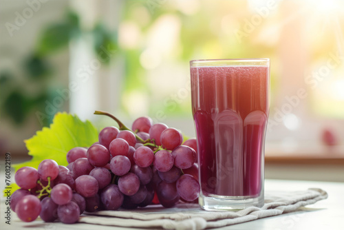 Wallpaper Mural Grape juice in a glass and fresh grapes on the table. Torontodigital.ca