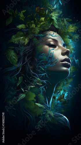 Artistic representation of mother earth and nature.