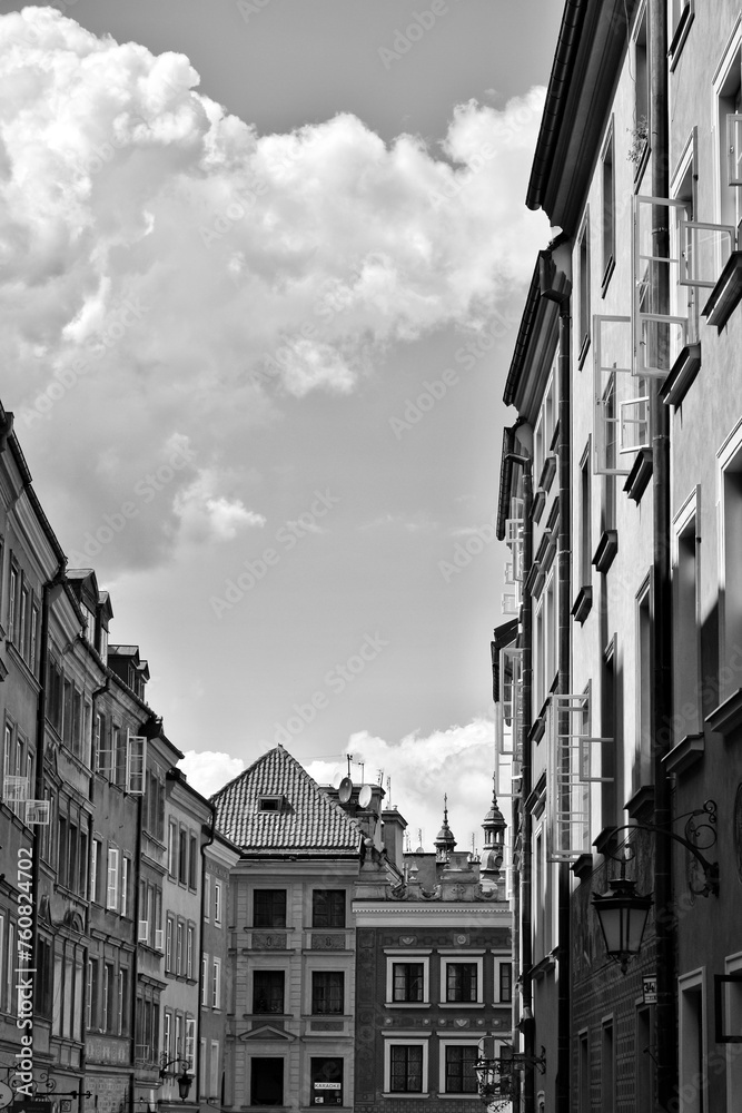 Obraz premium Historical buildings in the old town of Warsaw, Poland