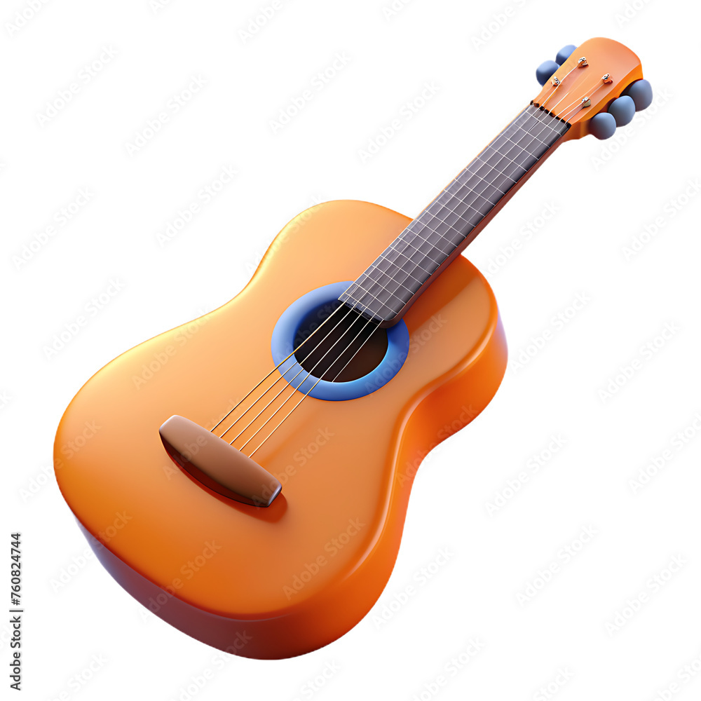 3d illustration guitar red color clipping path 3d illustration guitar red color clipping path
