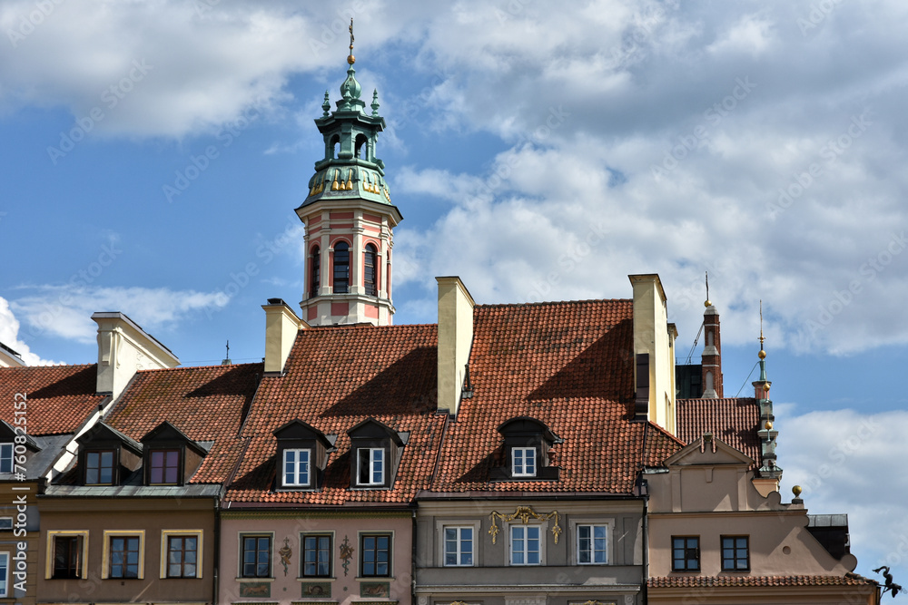 Fototapeta premium Historical buildings in the old town of Warsaw, Poland