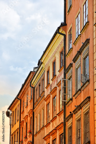 Historical buildings in the old town of Warsaw, Poland