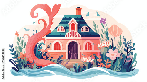 A charming cottage by the sea inhabited by mermaids © Mishi