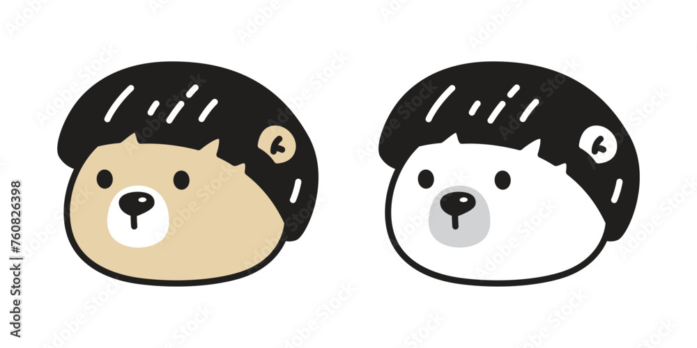 Bear polar icon face vector short hair bangs fringe hairstyles teddy pet head cartoon character logo symbol illustration clip art isolated design Bear polar icon face vector short hair bangs fringe hairstyles teddy pet head cartoon character logo symbol illustration clip art isolated design