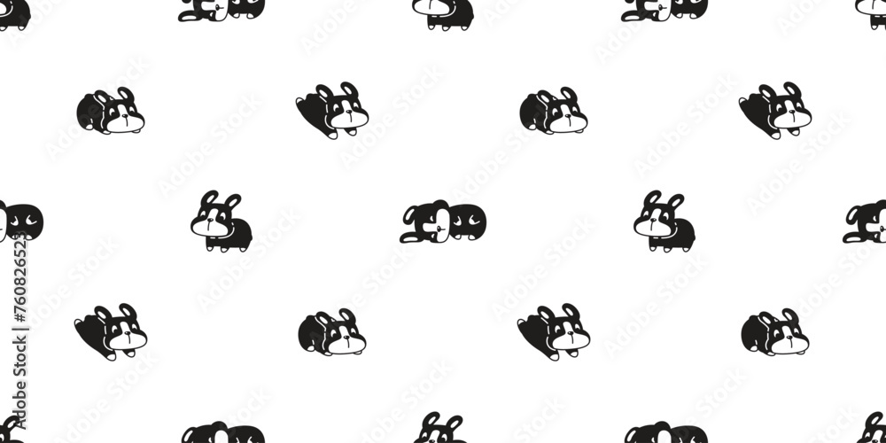 dog seamless pattern french bulldog vector running sleeping puppy pet cartoon doodle gift wrapping paper tile background repeat wallpaper scarf isolated design