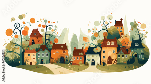 A charming village inhabited by friendly woodland 
