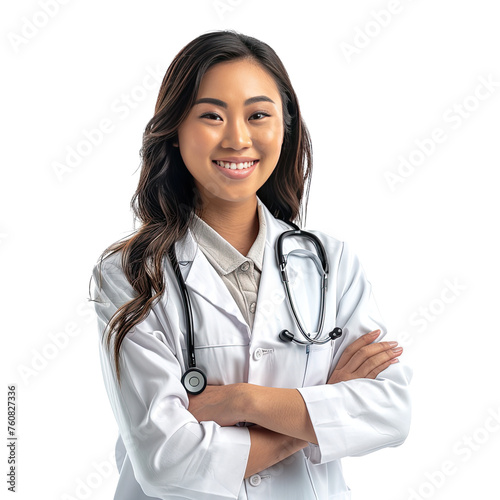Confident young asian female doctor portrait. Portrait of a smiling doctor. Medical and healthcare concept.