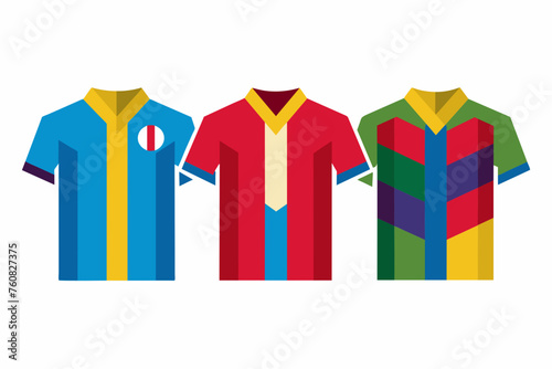  realistic colorful jersey images, vector art illustration photo