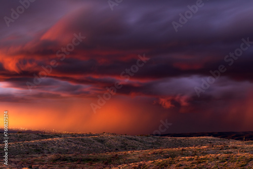 Stormy sunset sky in the Arizona desert