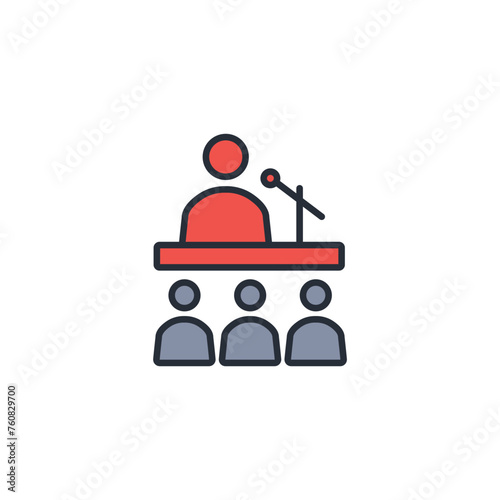 Press conference icon. vector.Editable stroke.linear style sign for use web design,logo.Symbol illustration.