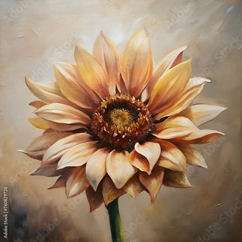 Radiant Reverie: A Captivating Oil Painting of a Crimson Rose in Full Bloom
