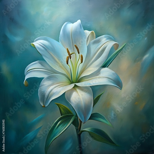 Radiant Reverie: A Captivating Oil Painting of a Crimson Rose in Full Bloom