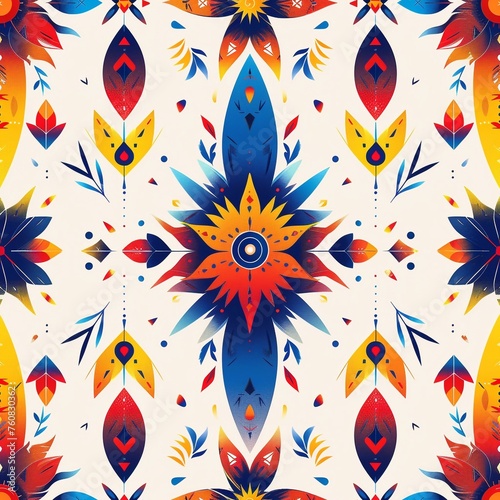 Tribal Seamless Pattern textile art background illustration texture generative ai