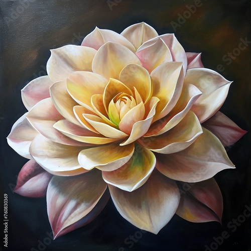 Radiant Reverie: A Captivating Oil Painting of a Crimson Rose in Full Bloom