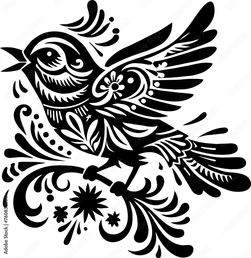 Canary Black Vector in the Mexican Style