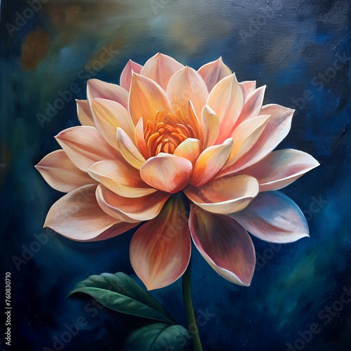 Radiant Reverie: A Captivating Oil Painting of a Crimson Rose in Full Bloom