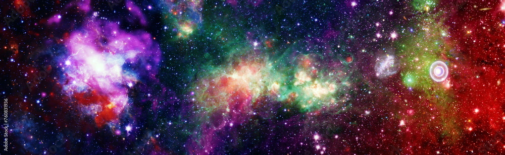 Multicolor outer space. Star field and nebula in deep space many light years far from planet Earth. Elements of this image furnished by NASA.