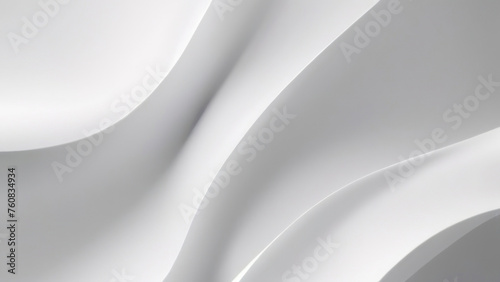 Abstract horizontal background. White volumetric lines on a white background. AI generative.