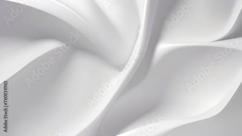 Abstract horizontal background. White volumetric curved lines on a white background. AI generative.