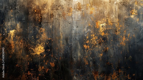 Abstract Painting of Yellow and Black Colors